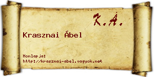 Krasznai Ábel névjegykártya